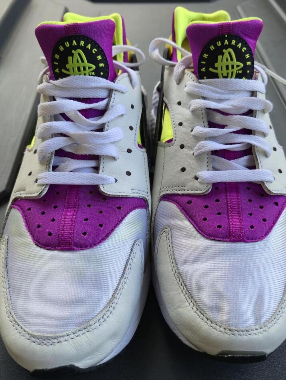 Nike Air Huarache Run 2018 MAGENTA YELLOW WHITE RUNNING SHOES SZ 10